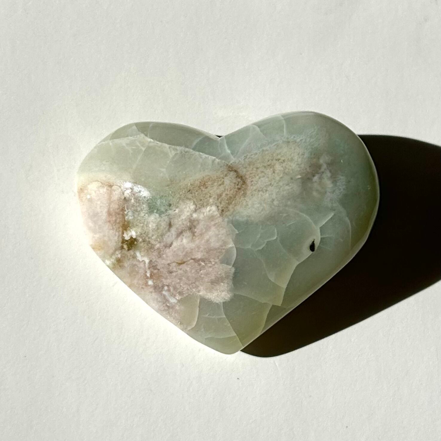 グリーン桜瑪瑙 ハート 彫刻 天然石 | BLUE MOON STONE