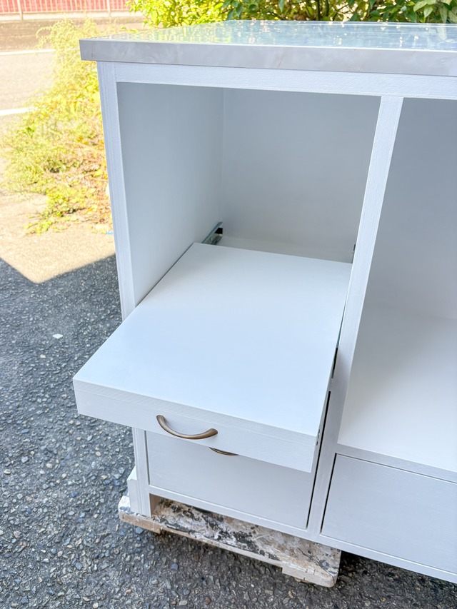 海外インテリア風キッチンカウンター191 (大理石天板・アイランドカウンター)W1350 オーダーメイド家具