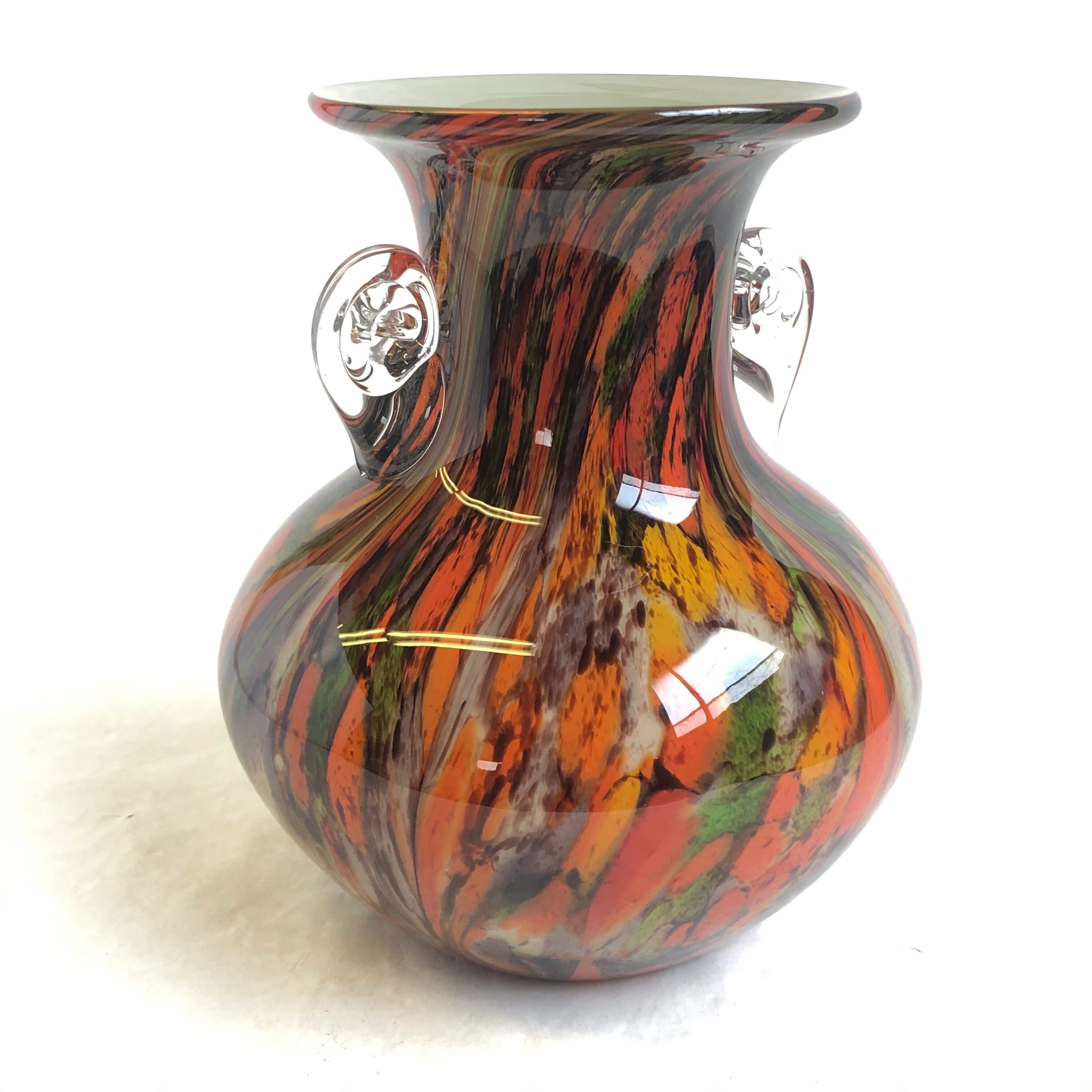 中華柄ビンテージ花瓶(木彫り·ミニサイズ) - 花瓶