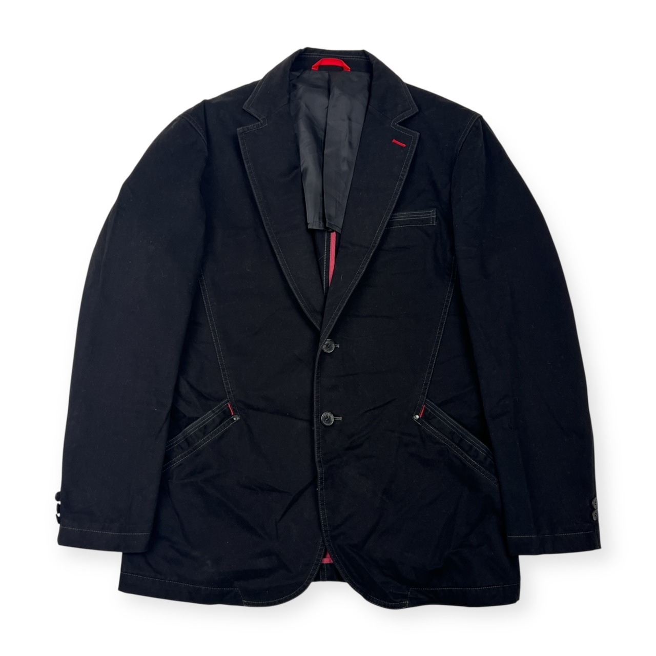 barassi バラシ 2B 背抜き テーラードジャケット 48/ブラック メンズ