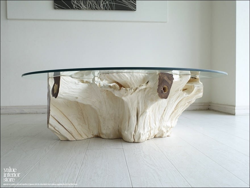 「 Kさま 御予約商品 」チークガラステーブルP 座卓 円卓 円形テーブル センターテーブル 丸テーブル リビングテーブル 座敷机 プリミティブ 一点物 総無垢