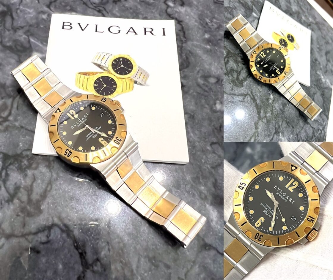 BVLGARI ブルガリ ディアゴノ スクーバ DIAGONO SCUBA BLACK K18YG/SS 