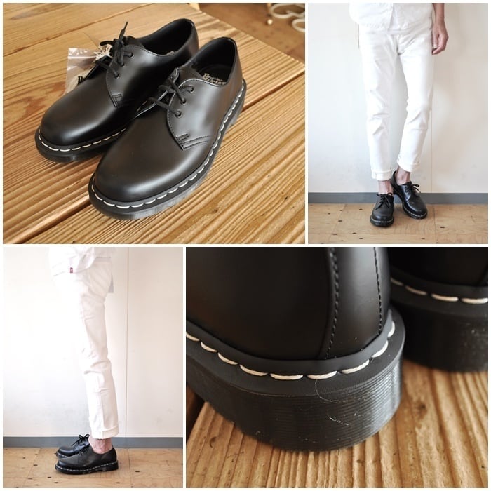 Dr.Martens ドクターマーチン 1461Z 3EYE SHOE WHITE WELT 24757001 BLACK 3ホール ローカット  シューズ ホワイトステッチ メンズ | bluelineshop powered by BASE