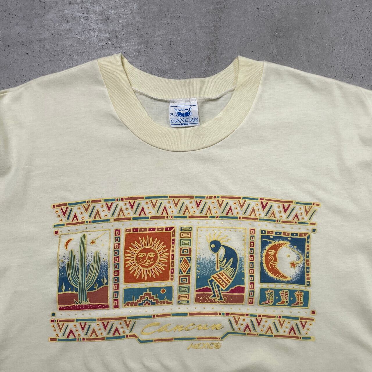 90年代 Cancun mexico メキシコ カンクン スーベニア プリントTシャツ 