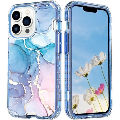 MuZiF iPhone 12 Pro Max 用 ケース 米軍規格の保護 硬い大理風背面 