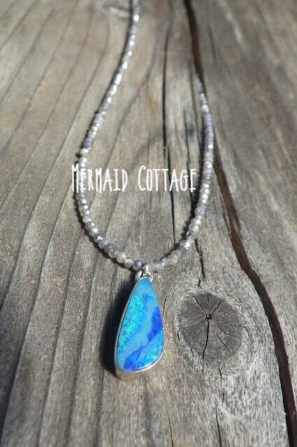Ｇrand Blue Ocean Opal Necklace ラブラドライト*sv925 | Mermaid Cottage