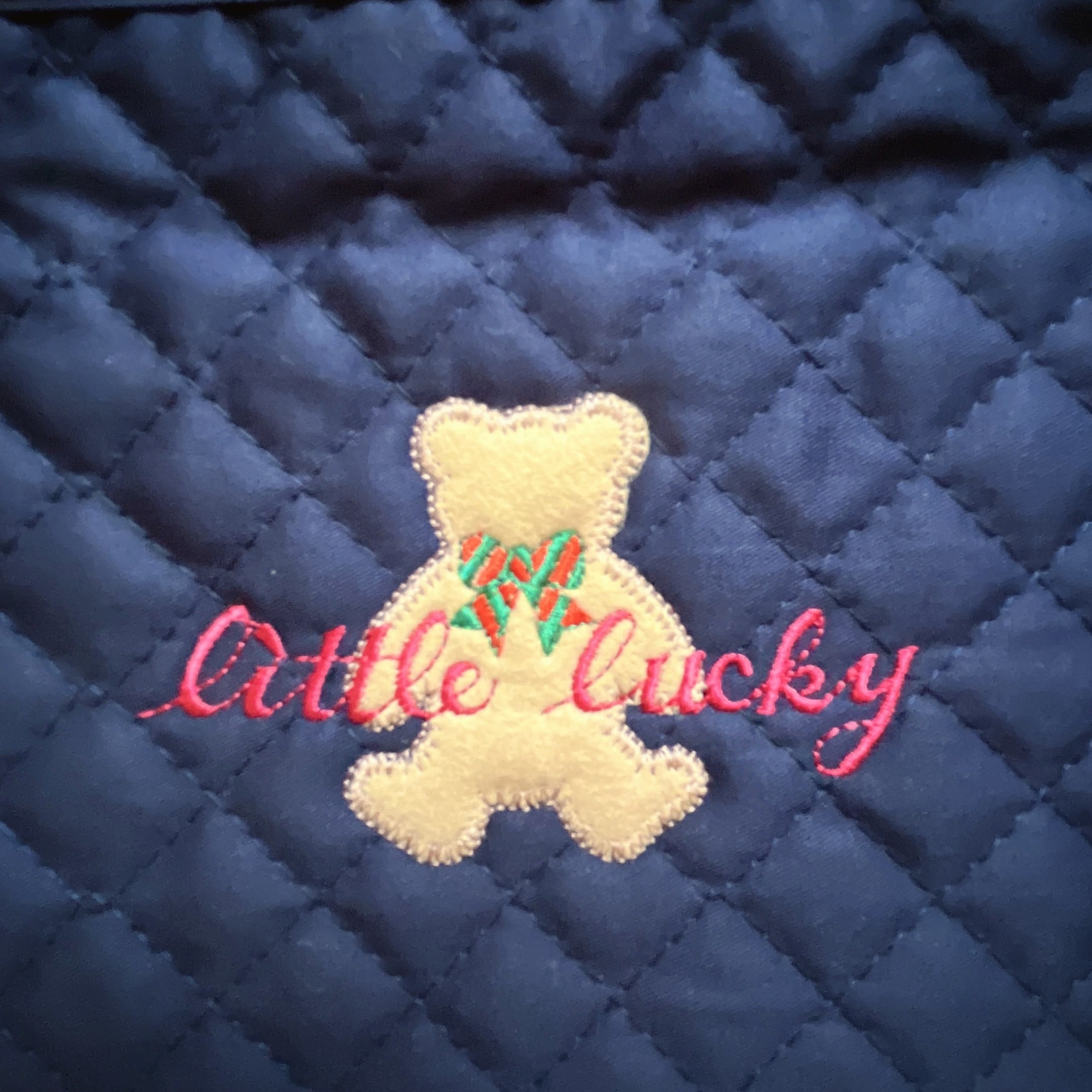 日本製 母子手帳ケース マルチケース キルティング くま刺繍