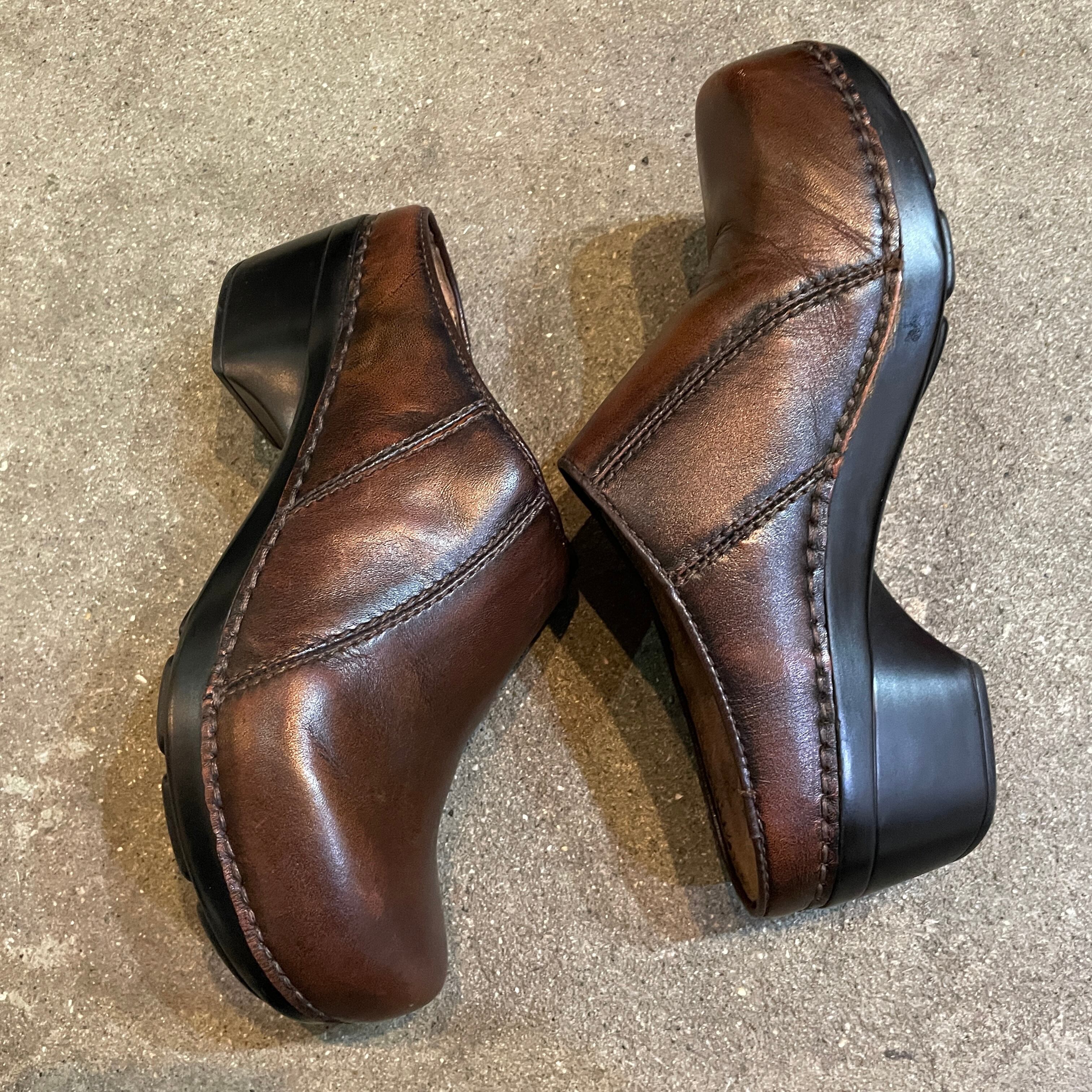 Dansko ダンスコ レザーサンダル サイズ37 ブラウン ステッチ | 古着屋 Uan