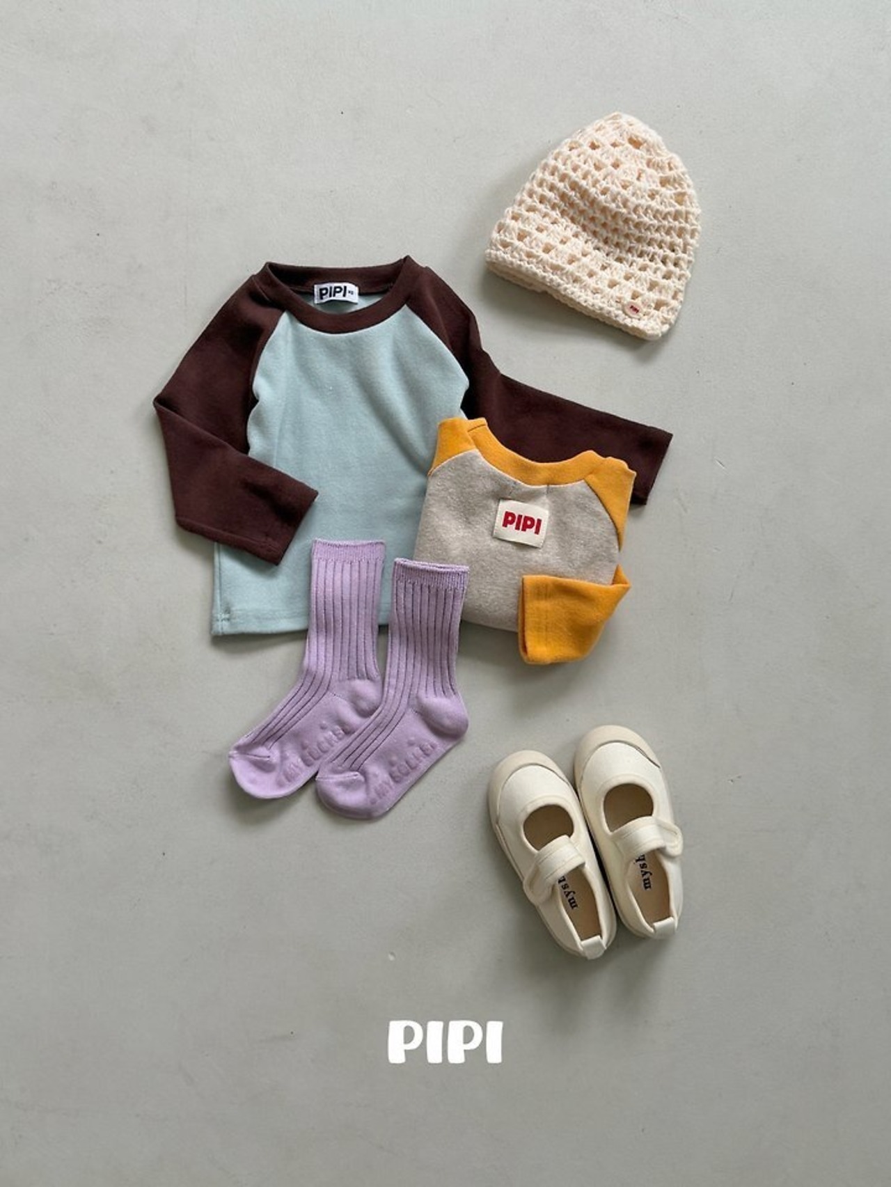 【取寄】PIPI  ラグランバイカラーTシャツ｜秋服｜韓国子供服｜26/AT