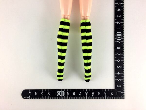 ドールアクセサリ 1/6 女性用 靴下 ストッキング 緑黒縞 BS222 - 画像2
