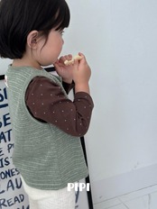 韓国子供服 / 26Autumn / 〖取寄〗pipi / ラウンドバインダーTシャツ / ベビー服 / キッズ服 *XS~M*