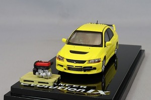 Hobby JAPAN(ホビージャパン) 1/64 三菱ランサーエボリューション 9 GSR エンジンディスプレイモデル付き イエローソリッド HJ645054Y