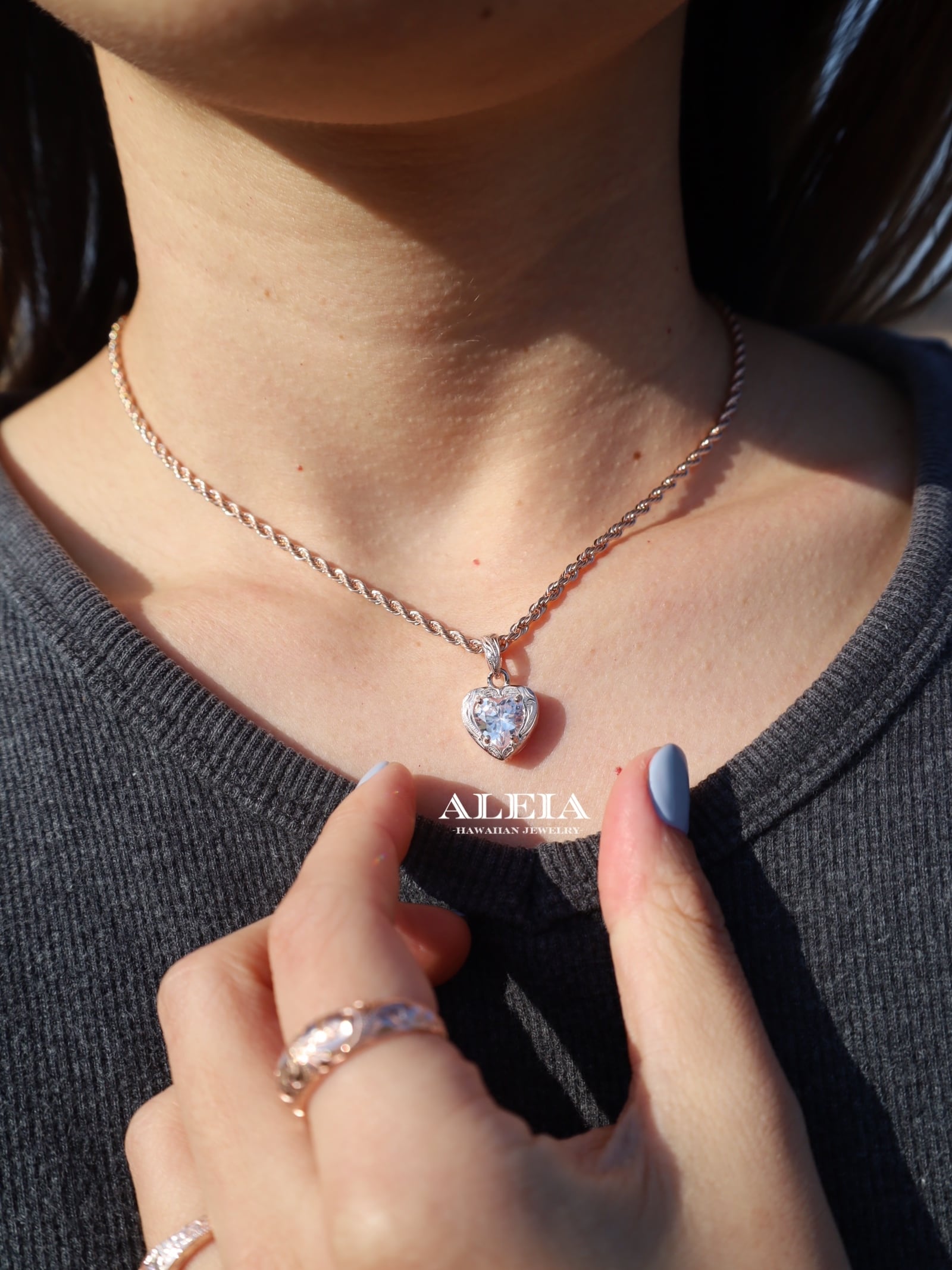 Heart Zirconia Necklace [316L] ハワイアンジュエリー | ALEIA