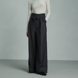 High-Waisted Wide Leg Full Length Pants T3692