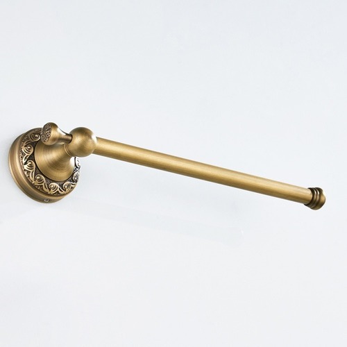 アンティーク 真鍮 壁掛け シングルタオルバー タオルホルダー タオルラック トイレットペーパーホルダー ゴールド ヴィンテージ おしゃれ 可愛い 北欧