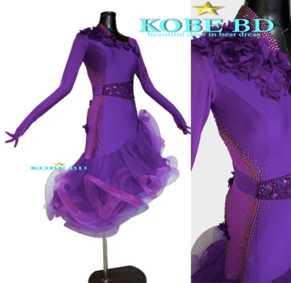 サピエル 社交ダンスラテンドレス (紫) 楽天市場】社交ダンス衣装 社交