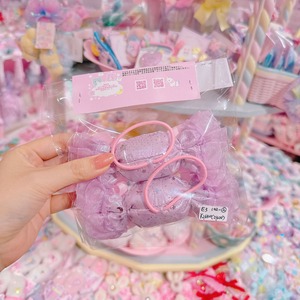 【E3】102-2サテンBig candyリボンツインヘアゴム