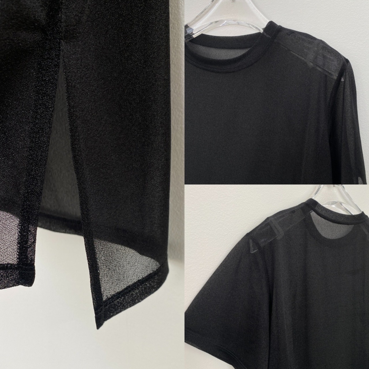 【予約：7月下旬入荷予定】sideslit sheer tee/4color set