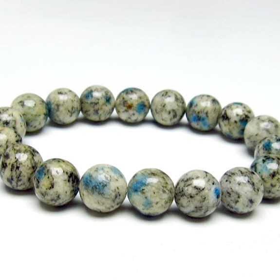 K2ストーン ブレスレット 12mm アズライトイングラナイト 一点物 メール便可 [M便 1/10] 111-35246