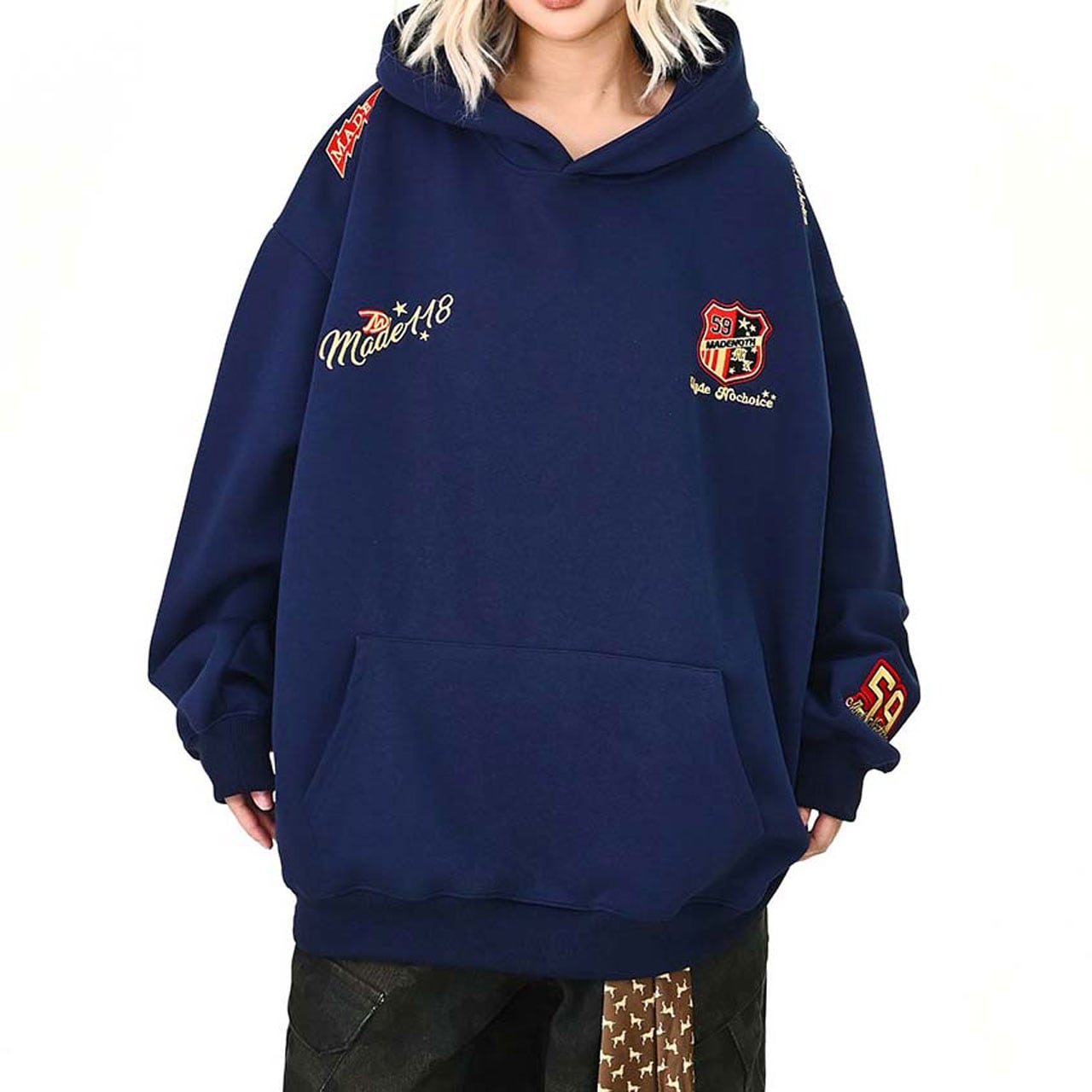 エンブレムスポーツフーディトップス 3col R01509