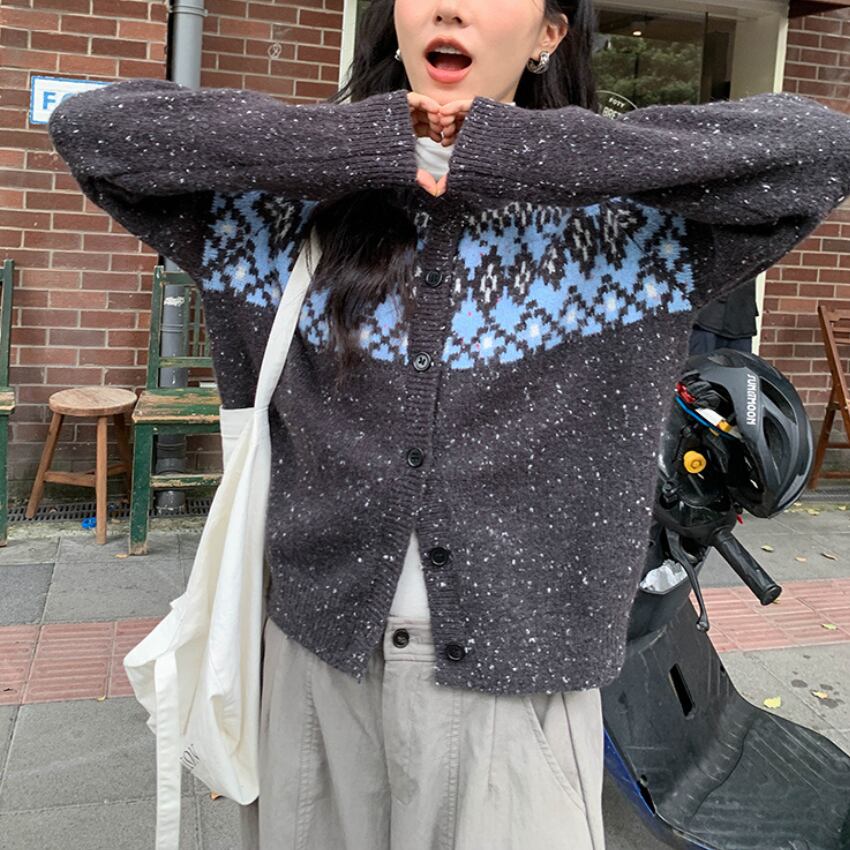 fair Isle knit cardigan J00062