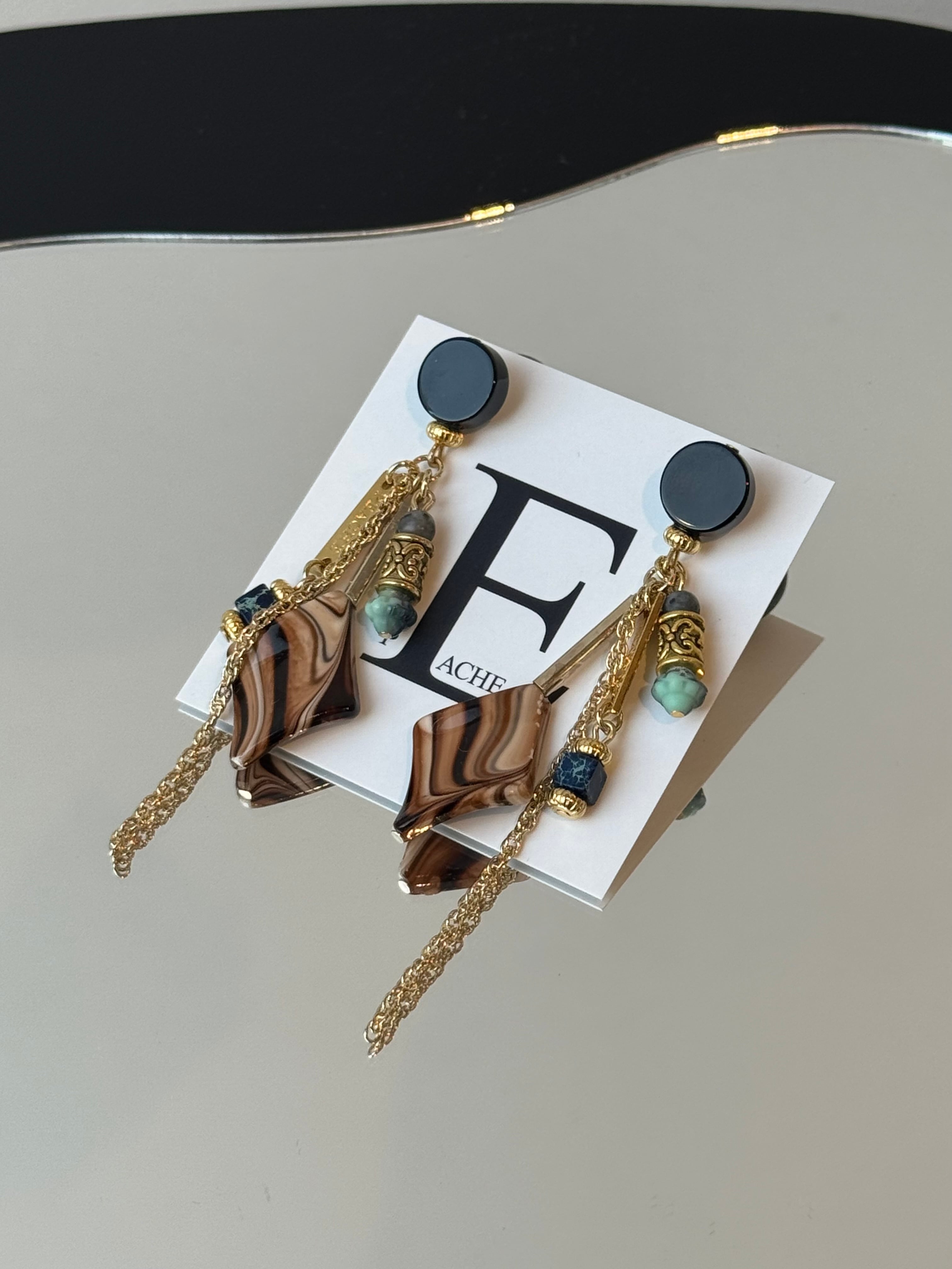 marble brown mix drop onyx gold