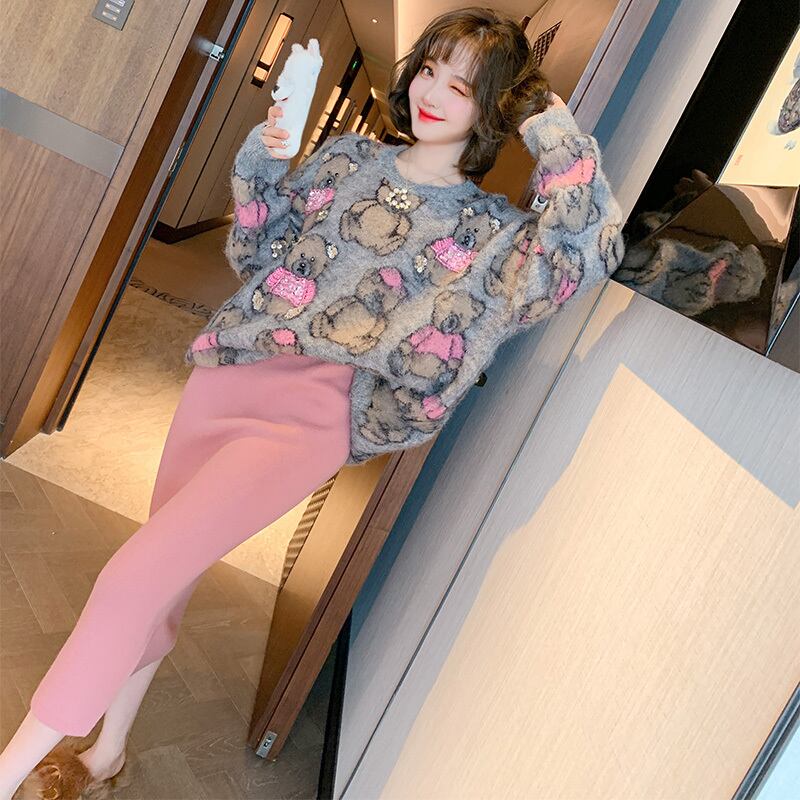 ルーズセーター ニットスカート ウィンター 冬物 MIUCO53395595475