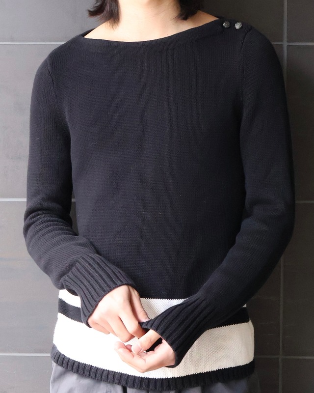 line design cotton knit