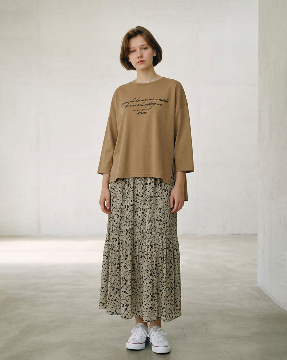 2026S/S ロゴ刺繍8分袖Tシャツ no.0613616 | BOOGIE-WOOGIE