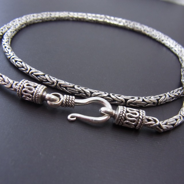 ビザンチン シルバー925 チェーンネックレス メンズ＆レディース 粋にキメて 存在感のある ビンテージ感G90No11