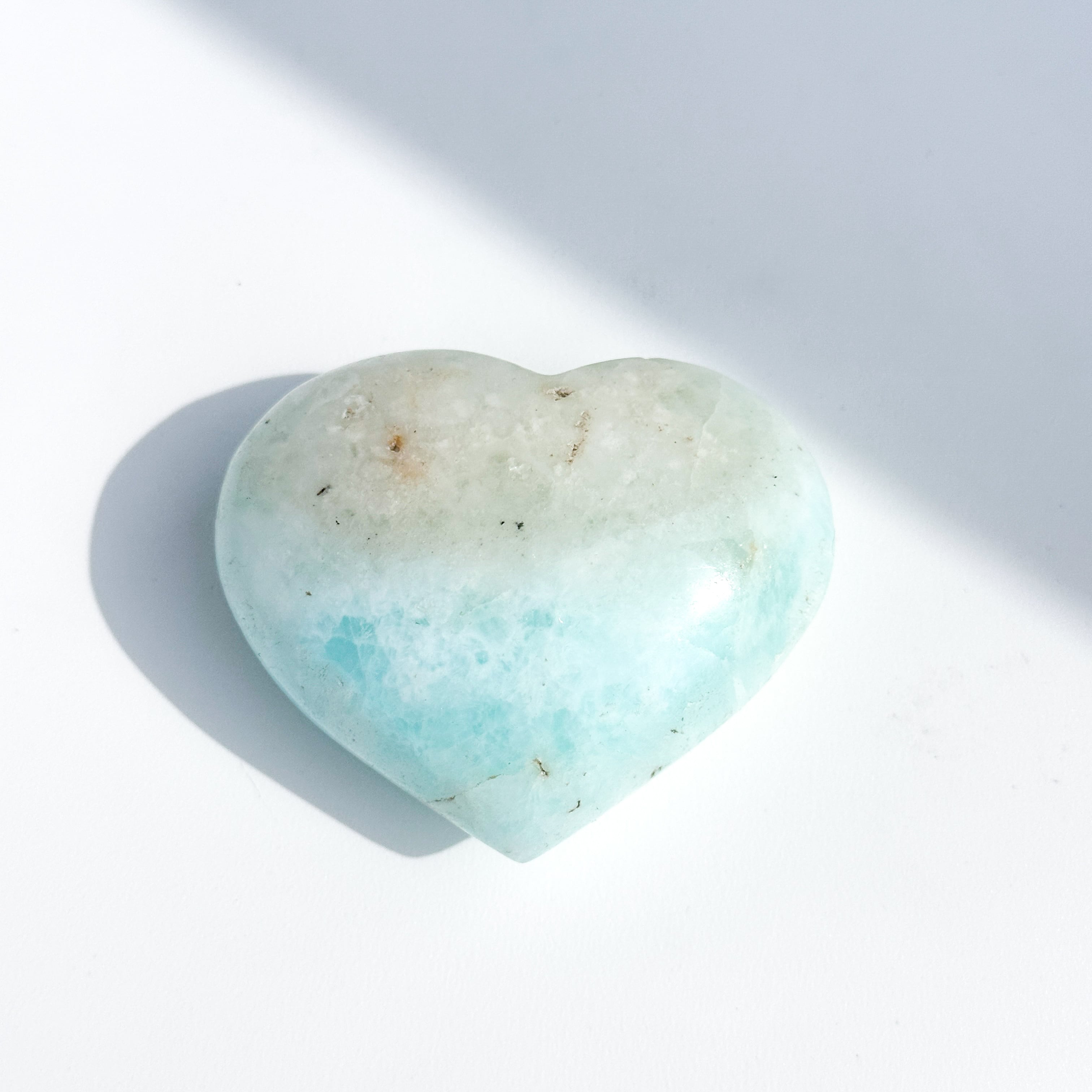 カリビアンブルーカルサイト ハート 45◇ Caribbian Blue Calcite