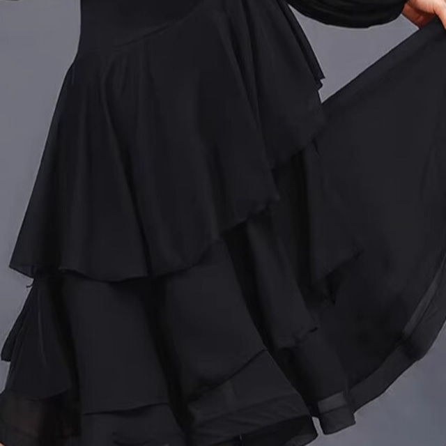 Vネック ロングスリーブ ティアード ミモレワンピース ds1061