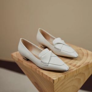 twist retro low heel pumps(2color）<s2156>