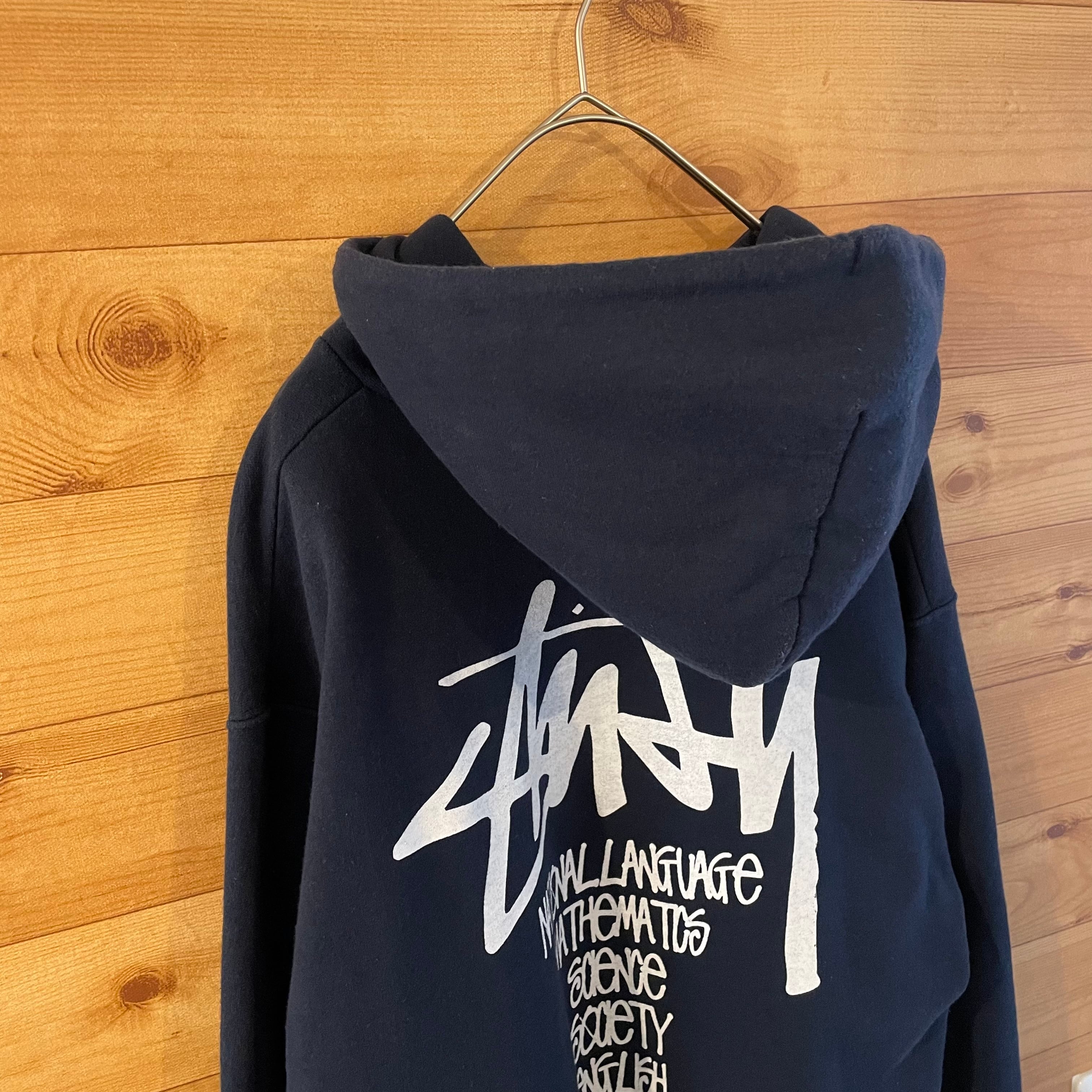 OLD STUSSY ヘッドホンロゴ刺繍　USA製　ジップアップパーカー　L