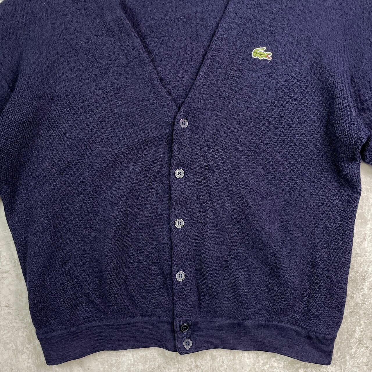 80年代 フランス製 LACOSTE ラコステ ウールニットカーディガン メンズ