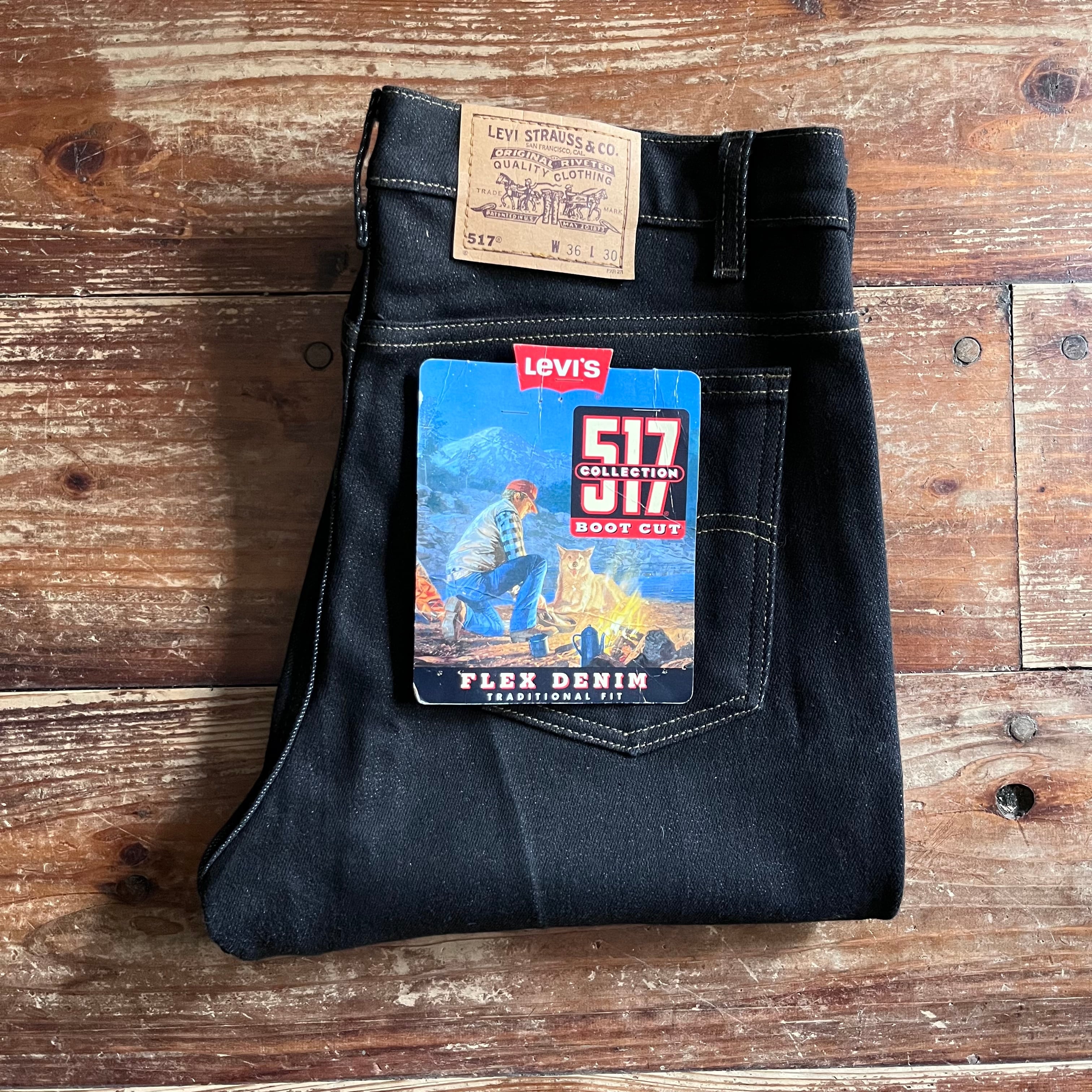 Deadstock "Levi's 517" Black jeans made in USA/ Orange Tab | Rei-mart