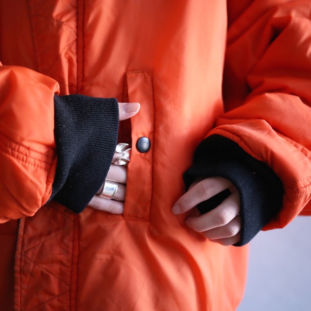 "black×orange" reversible design MA-1bomber jacket