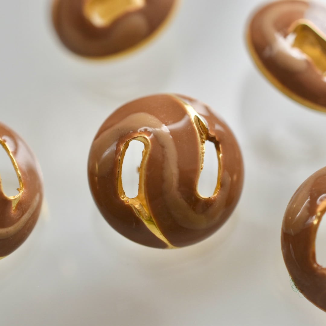 S字ゴールドサークル×ラインブラウンエナメル 15㎜