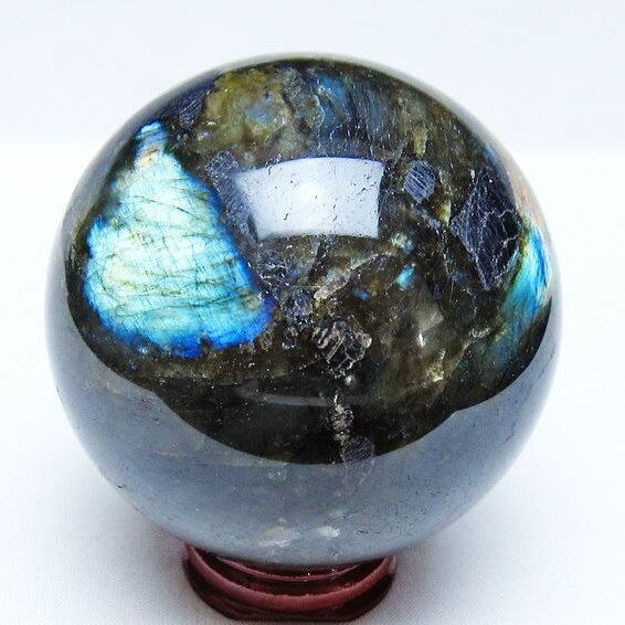 ラブラドライト 丸玉 74mm スフィア 一点物 151-9180
