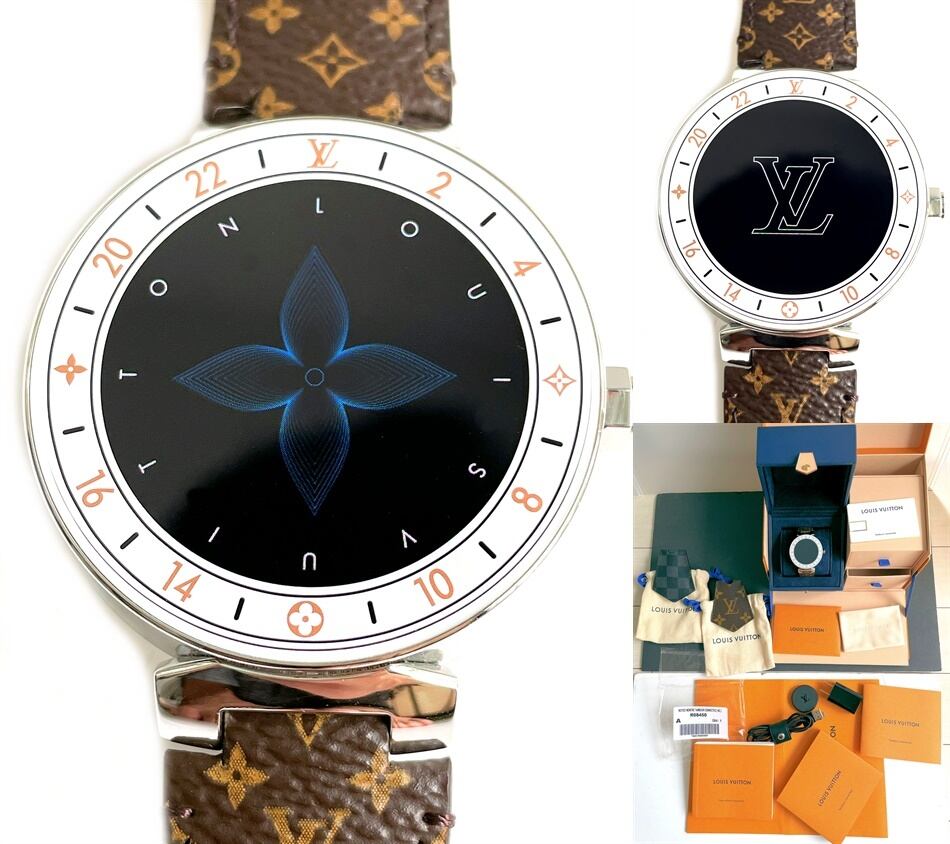 LOUIS VUITTON ルイヴィトン Tambour 2019 タンブール ホライゾン スマートウォッチ QA000Z コネクテッドウォッチ 純正 モノグラム ベルト