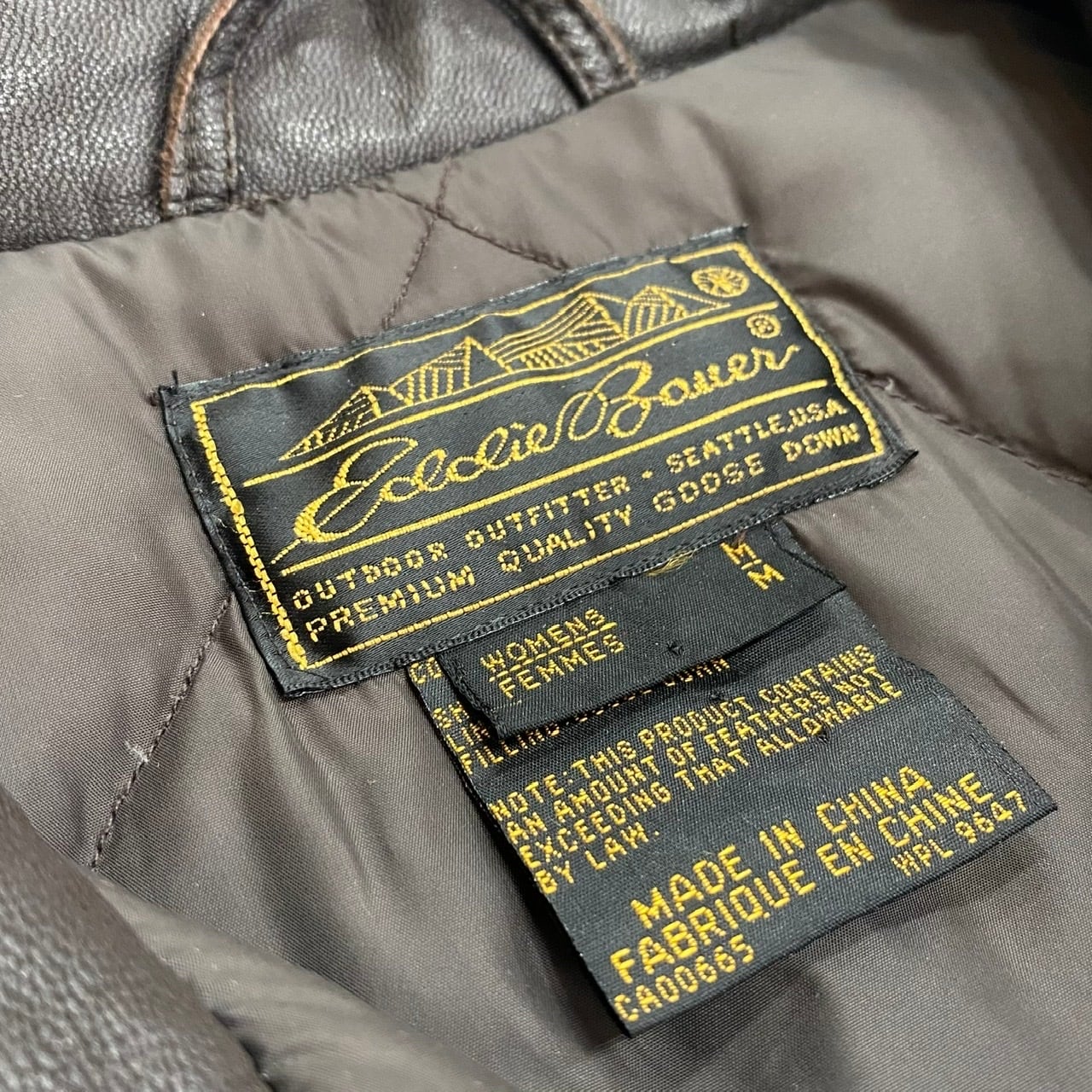 80~90s Eddie Bauer  Leather Down