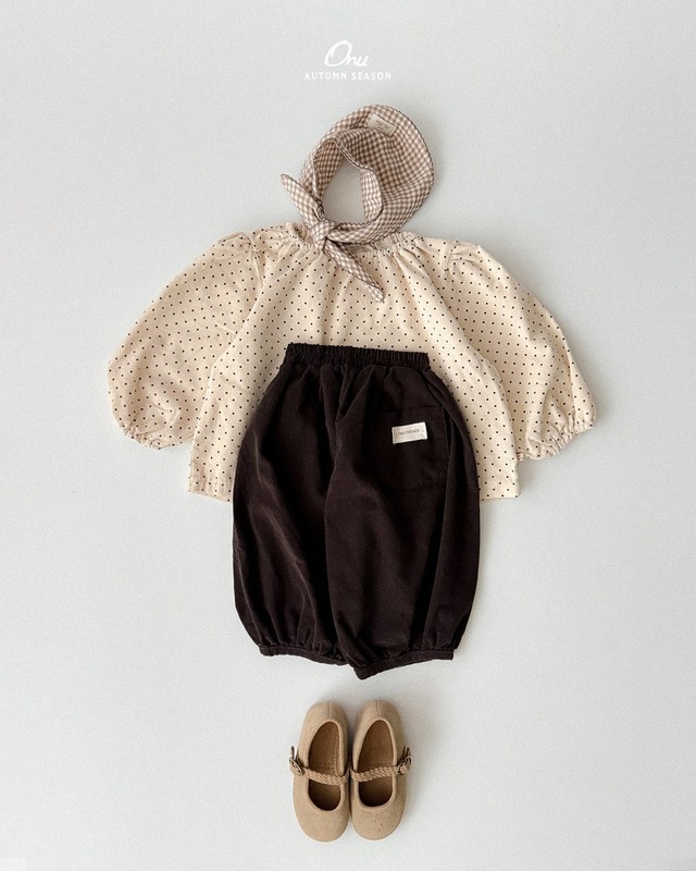 《予約》送料無料【ONU】Dot Shirring Blouse