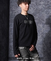 ◆ラメ加工 レタリングロゴ L/S Tee◆rp-26102