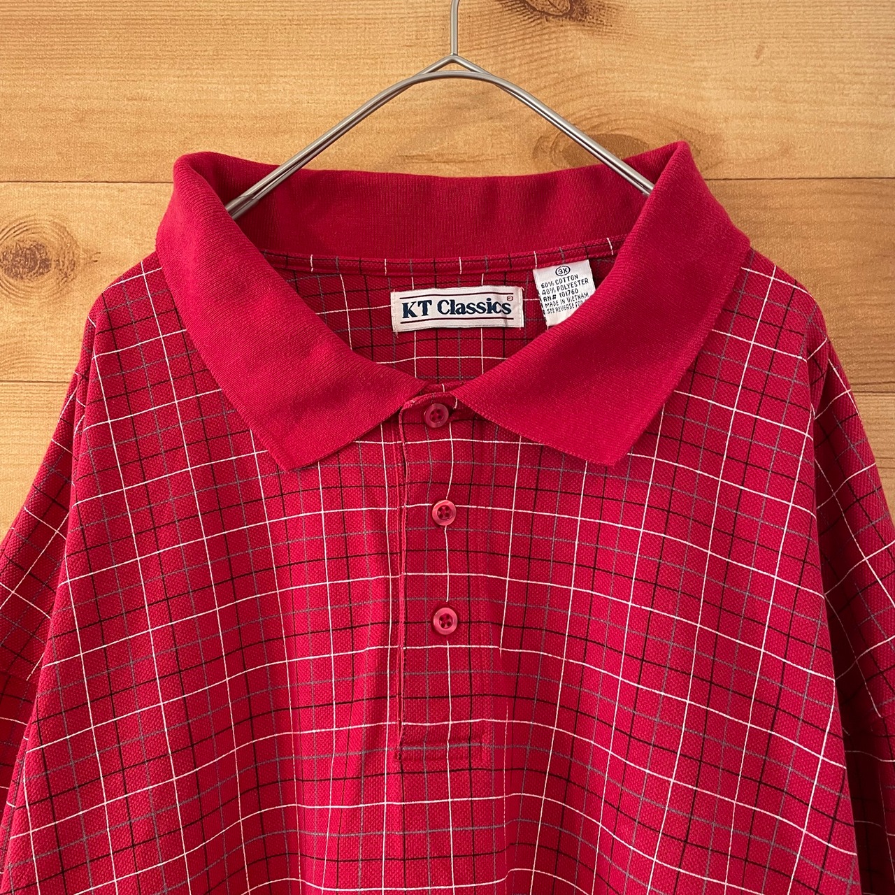 【KT Classics】3XL ビッグサイズ ポロシャツ チェック柄 US古着 アメリカ古着