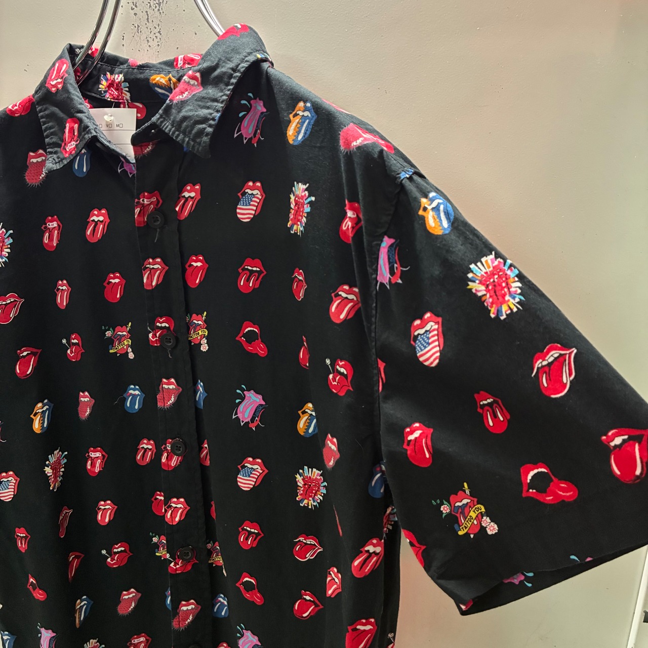 The Rolling Stones リップス&タン　総柄シャツ　半袖　ローリングストーンズ