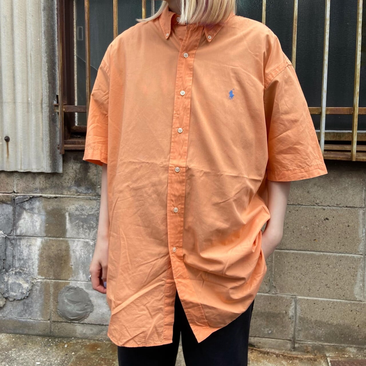 Ralph Lauren ラルフローレン Blake コットン ボタンダウン 半袖シャツ メンズxl相当 古着 ペールオレンジ 半袖シャツ Ss27 Cave 古着屋 公式 古着通販サイト Ralph Lauren ラルフローレン Blake コットン ボタンダウン 半袖シャツ メンズxl相当 古着 ペールオレンジ 半袖シャツ Ss27 Cave 古着屋 公式 古着通販サイト