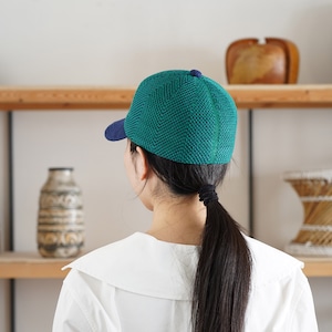 Herringbone Cap -ヘリンボン柄の小つばキャップ-