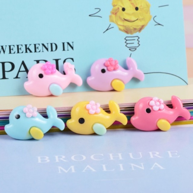 50個 お花とイルカ A312