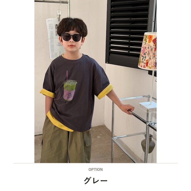 【KID】キウィスムージープリント半袖Tシャツ - 2