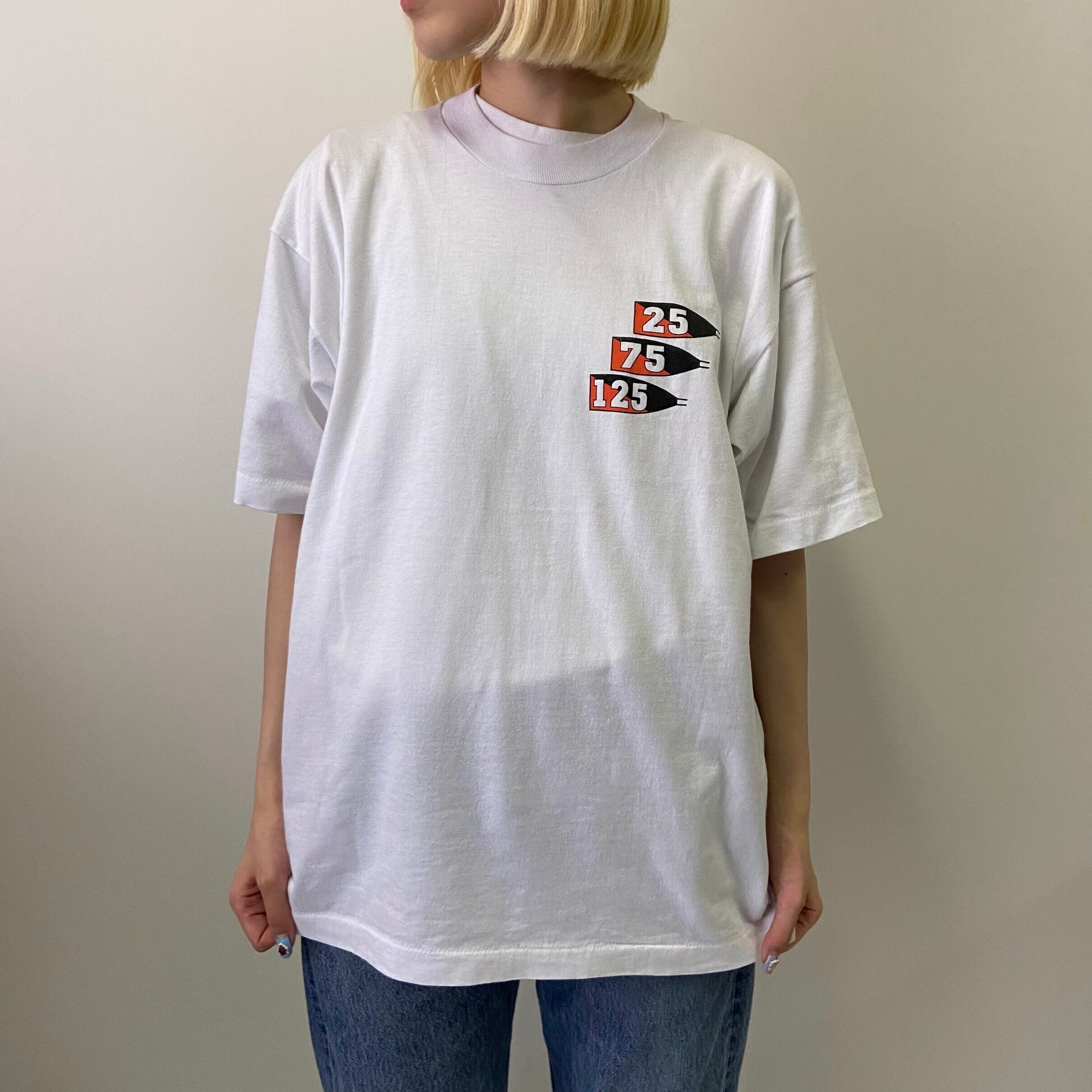 90年代 FURUIT OF THE LOOM 胸ロゴ 両面プリントTシャツ メンズ? 古着